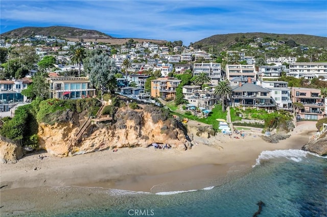 738 Cliff Dr, Laguna Beach, CA 92651 - aerial view of property and surrounding area featuring a water and mountain view