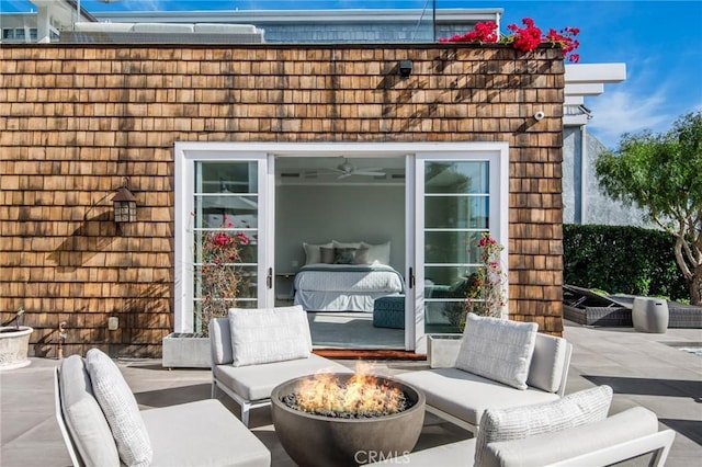 738 Cliff Dr, Laguna Beach, CA 92651 - view of patio featuring an outdoor living space with a fire pit