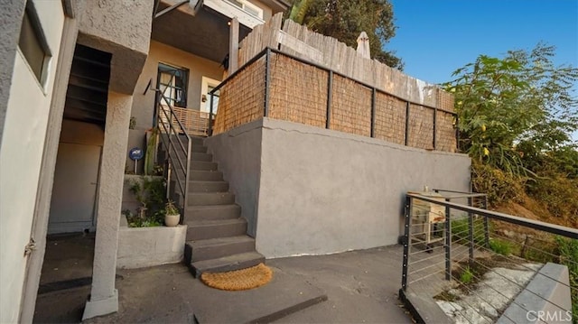 exterior space featuring stairs