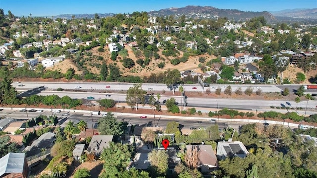 bird's eye view with a residential view and a mountain view