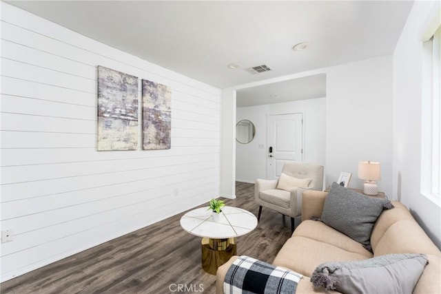 living room featuring hardwood / wood-style flooring