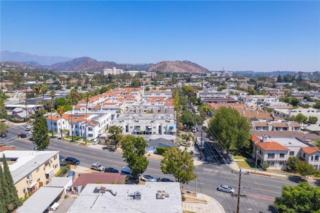 aerial view featuring a mountain view