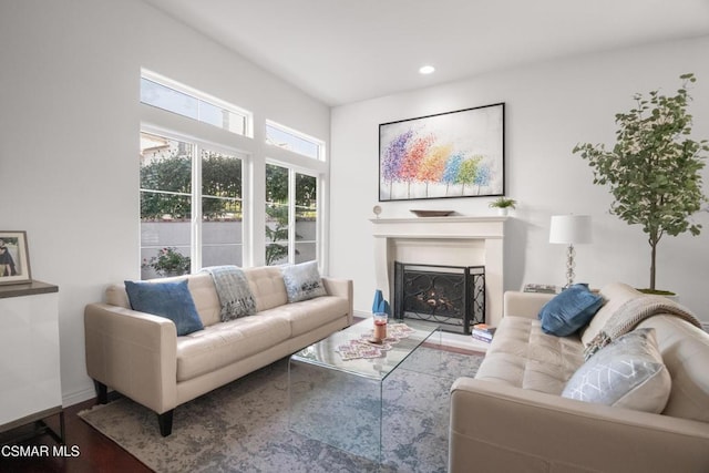 living room featuring hardwood / wood-style flooring