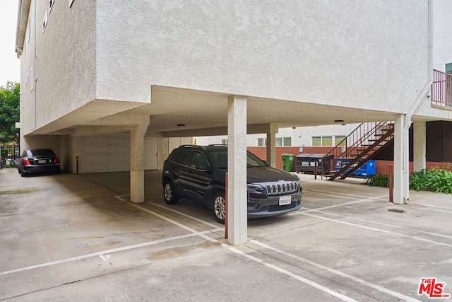 view of parking featuring a carport