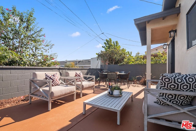 view of patio / terrace featuring outdoor lounge area