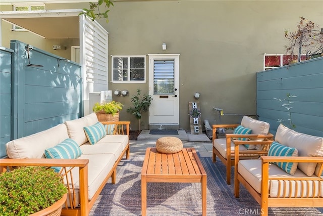 view of patio with outdoor lounge area