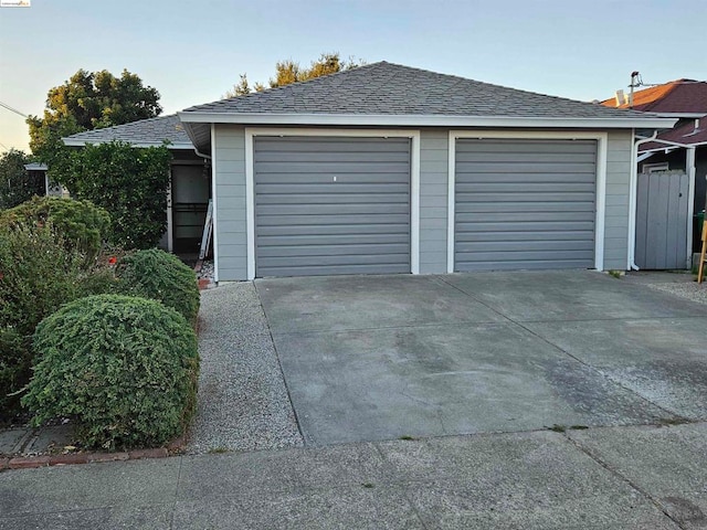 view of garage