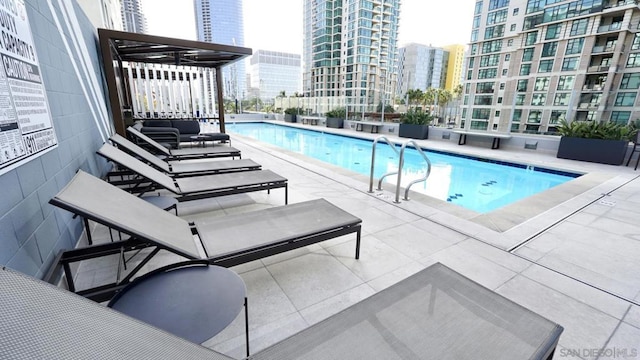 view of pool with a patio