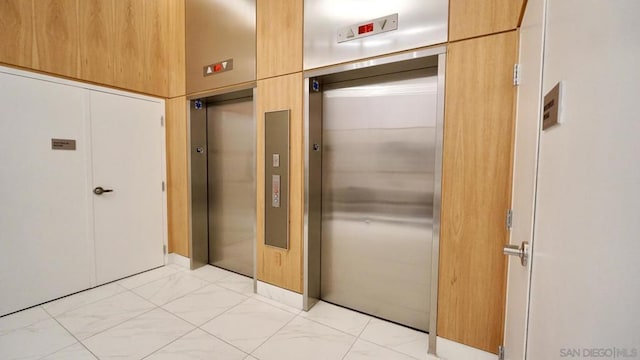 corridor featuring elevator