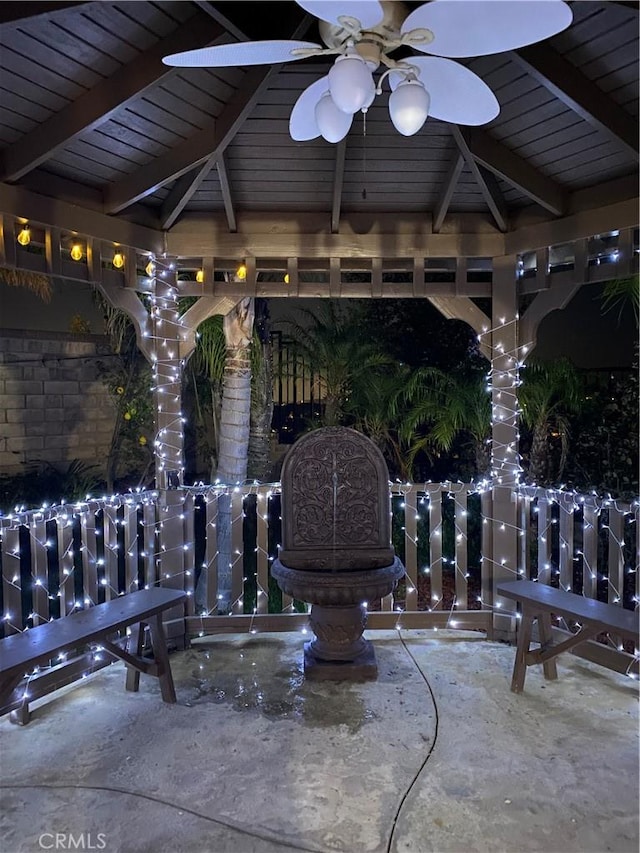29161 Garnet Canyon Dr, Saugus, CA 91390 - view of patio with a gazebo and a ceiling fan