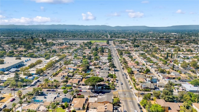 drone / aerial view with a mountain view