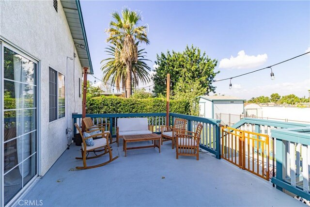 view of patio with outdoor lounge area