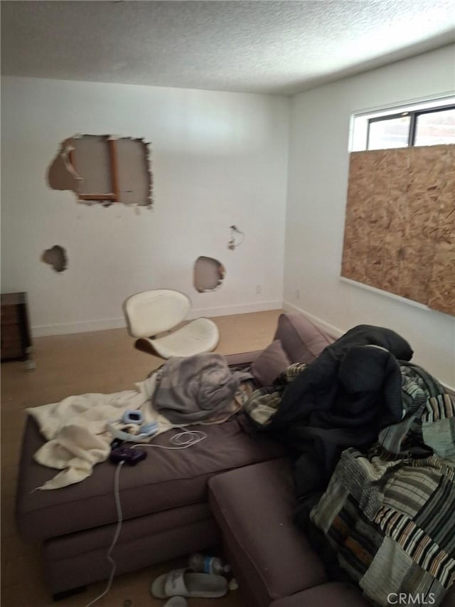 bedroom featuring a textured ceiling