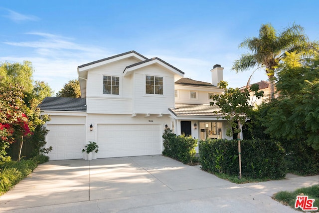 front of property featuring a garage