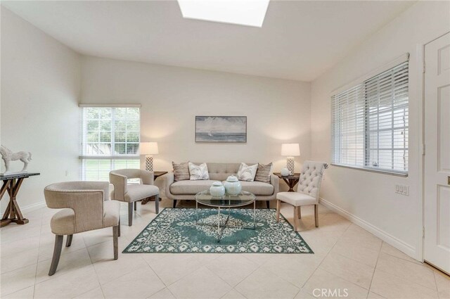 view of tiled living room