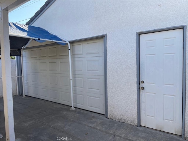 view of garage