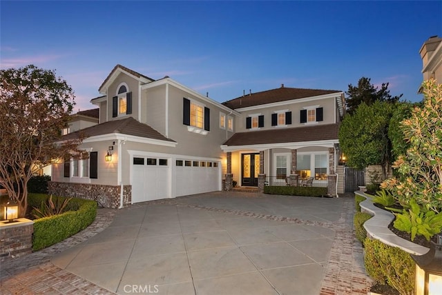 view of property with a garage