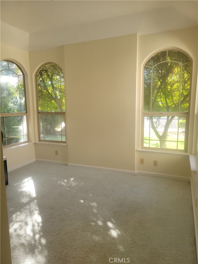 empty room with carpet floors and a wealth of natural light