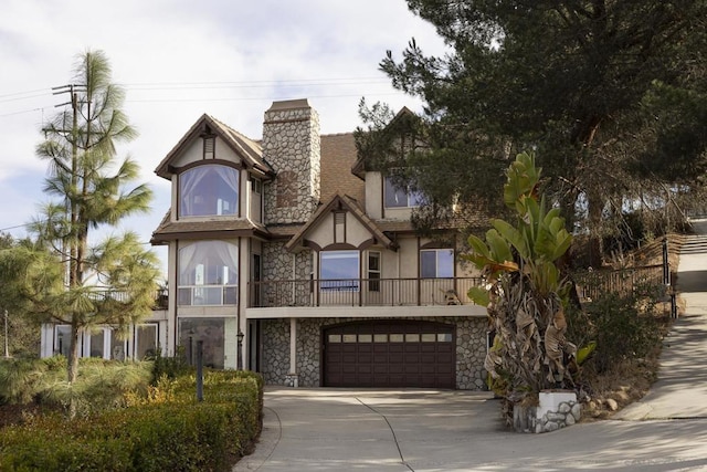 view of front of house with a garage