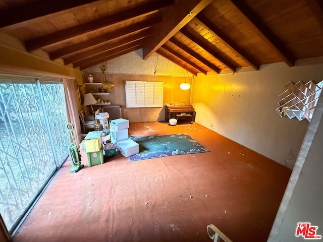 view of unfinished attic