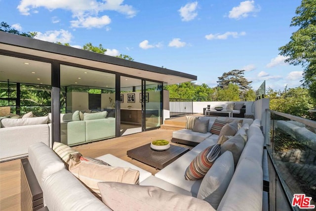 view of patio with an outdoor hangout area