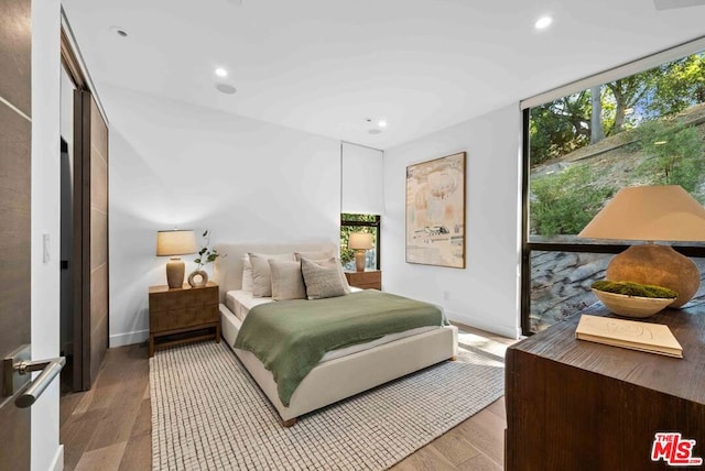 bedroom featuring light hardwood / wood-style floors