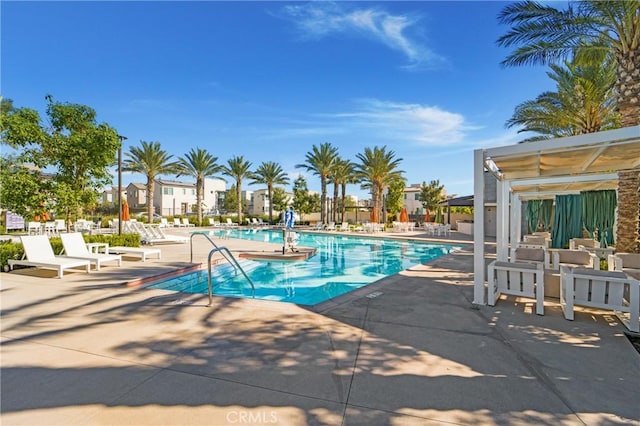 view of pool featuring a patio area