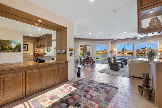 interior space with crown molding