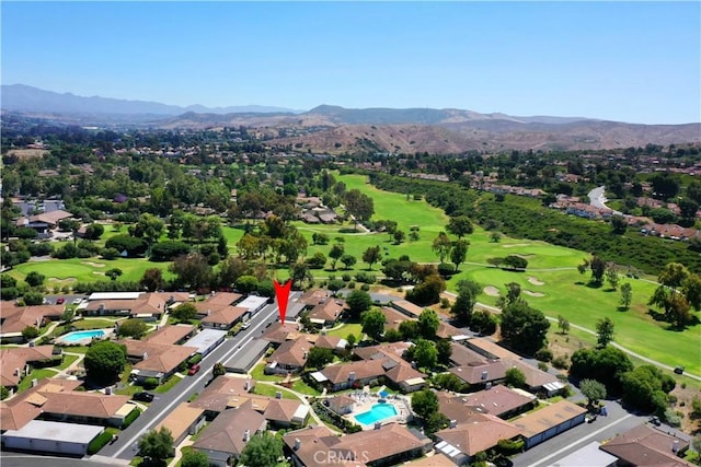 aerial view with a mountain view