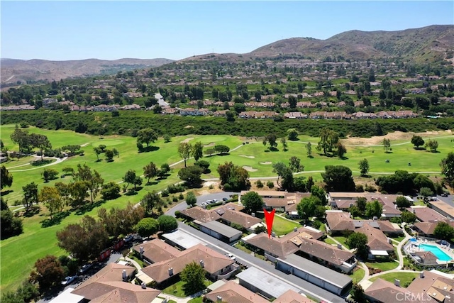 aerial view with a mountain view