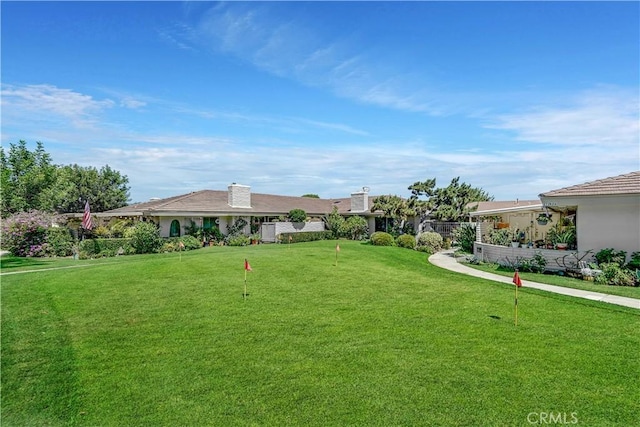 view of yard with fence