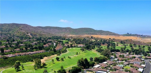 aerial view with a mountain view