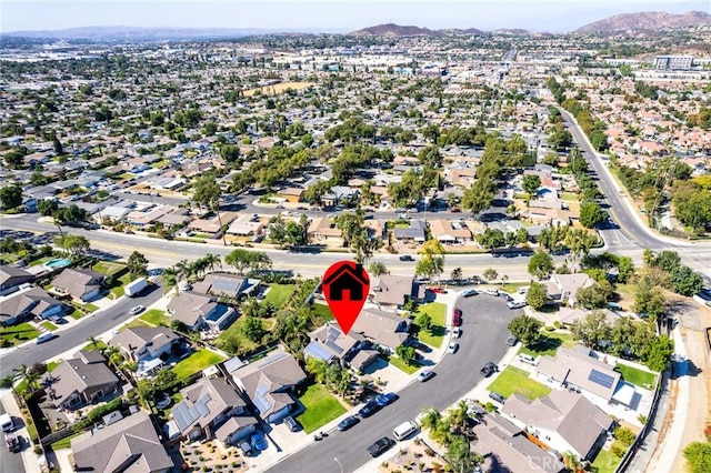 aerial view with a mountain view