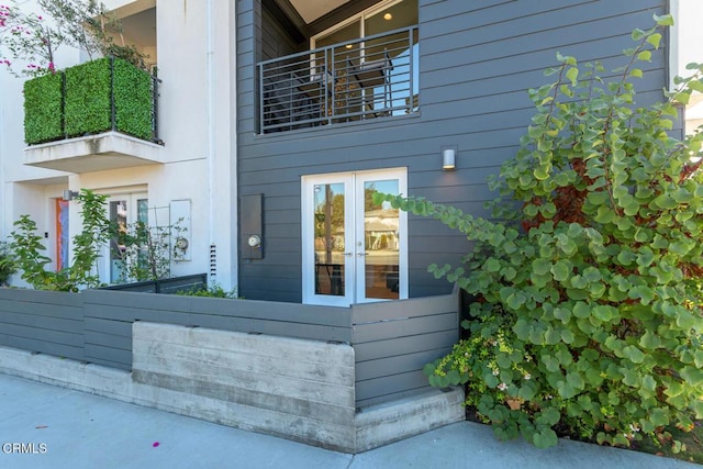 view of home's exterior with french doors