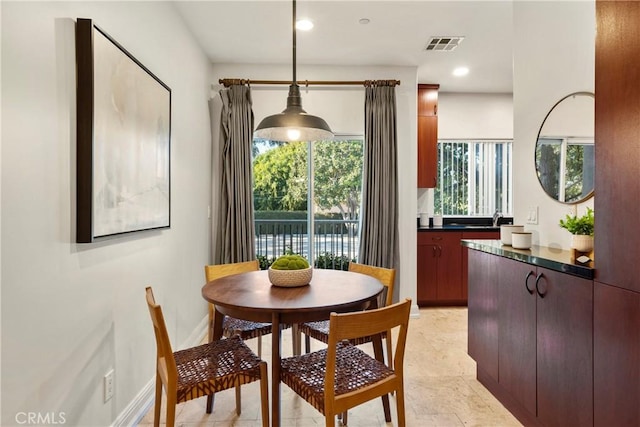 view of dining area