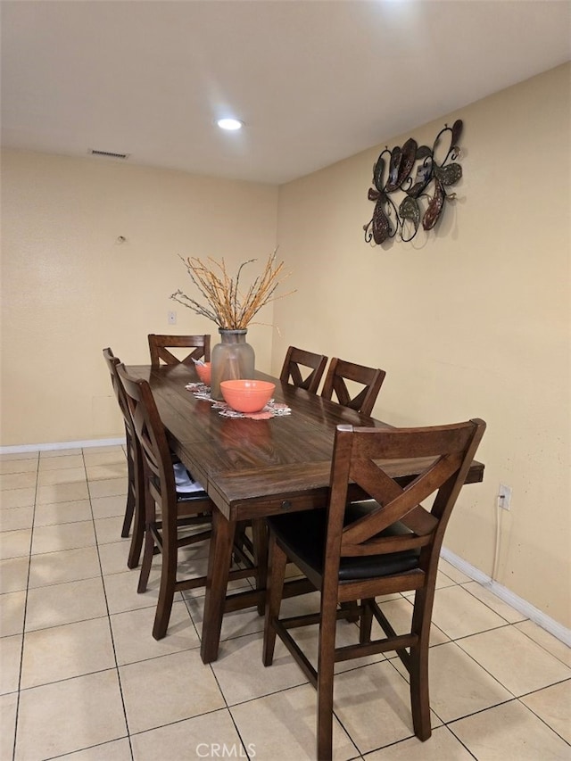 view of tiled dining room