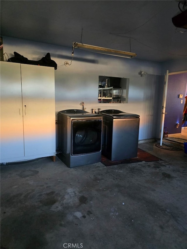 interior space with washer and dryer