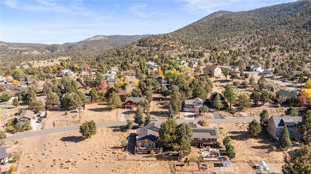 drone / aerial view with a mountain view