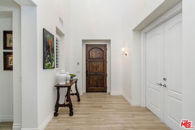 entrance foyer featuring light hardwood / wood-style flooring