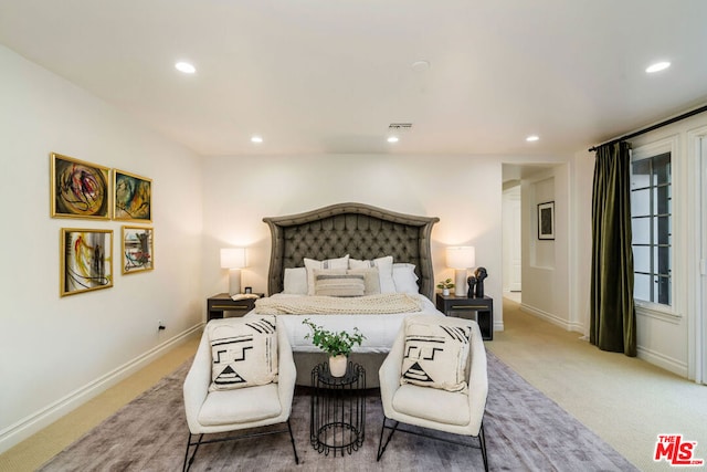 view of carpeted bedroom