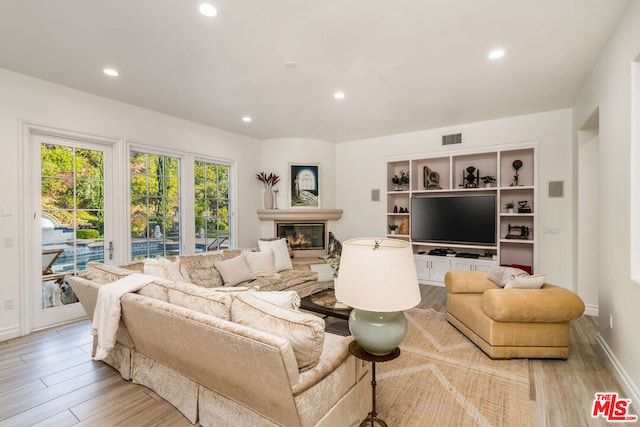 living room featuring light hardwood / wood-style flooring