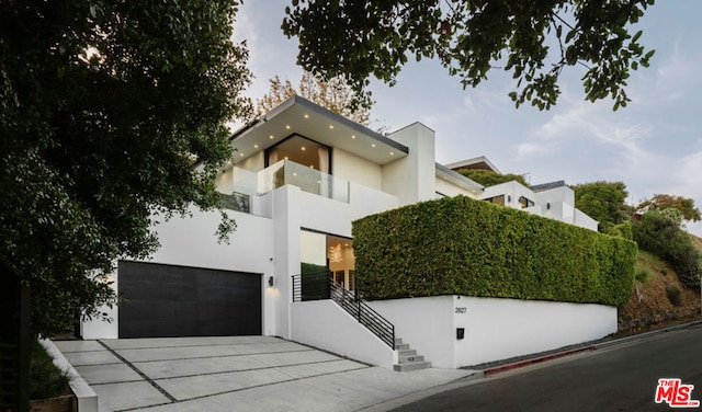 contemporary house with a garage