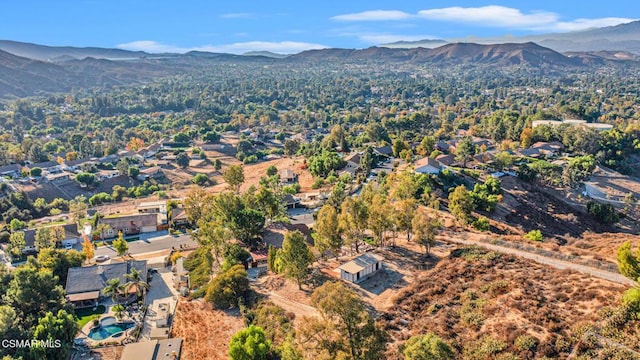 aerial view featuring a mountain view