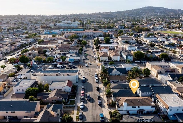 aerial view with a mountain view