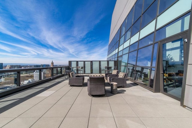 view of patio / terrace featuring an outdoor living space