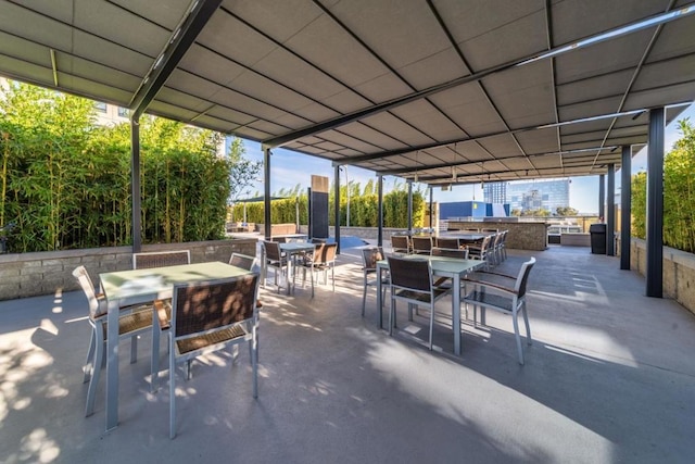 view of patio / terrace featuring exterior kitchen