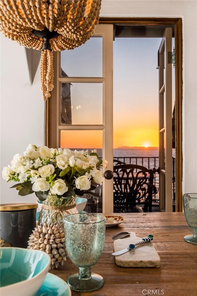 view of dining area