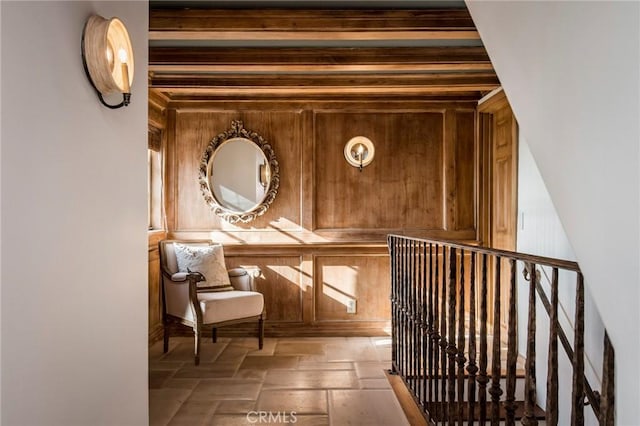 interior space with stone tile floors