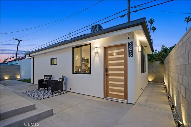 exterior space with a patio area