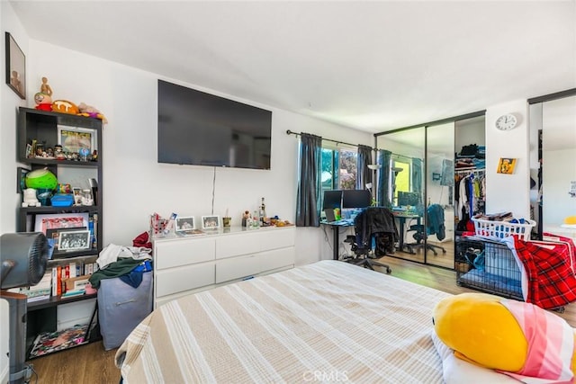 bedroom featuring wood-type flooring